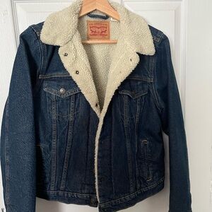 Levi's Blue Jean Jacket with Cream Sherpa Lining